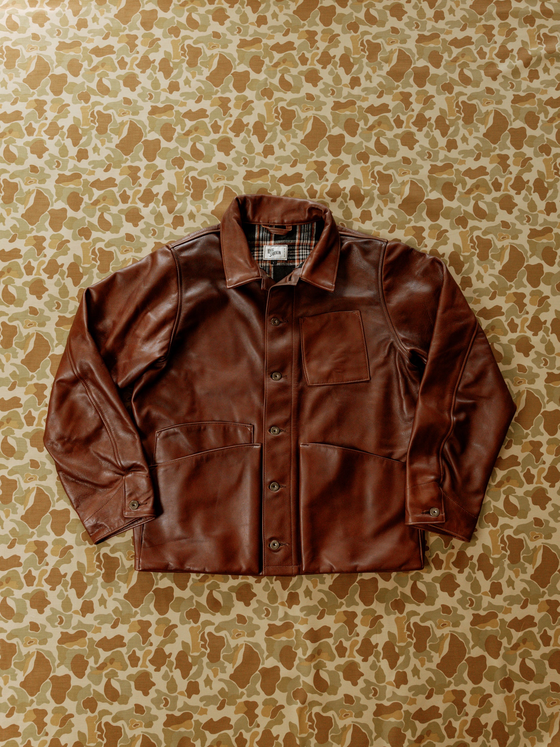 Amos Chore Coat - Brown Italian Calfskin - Large