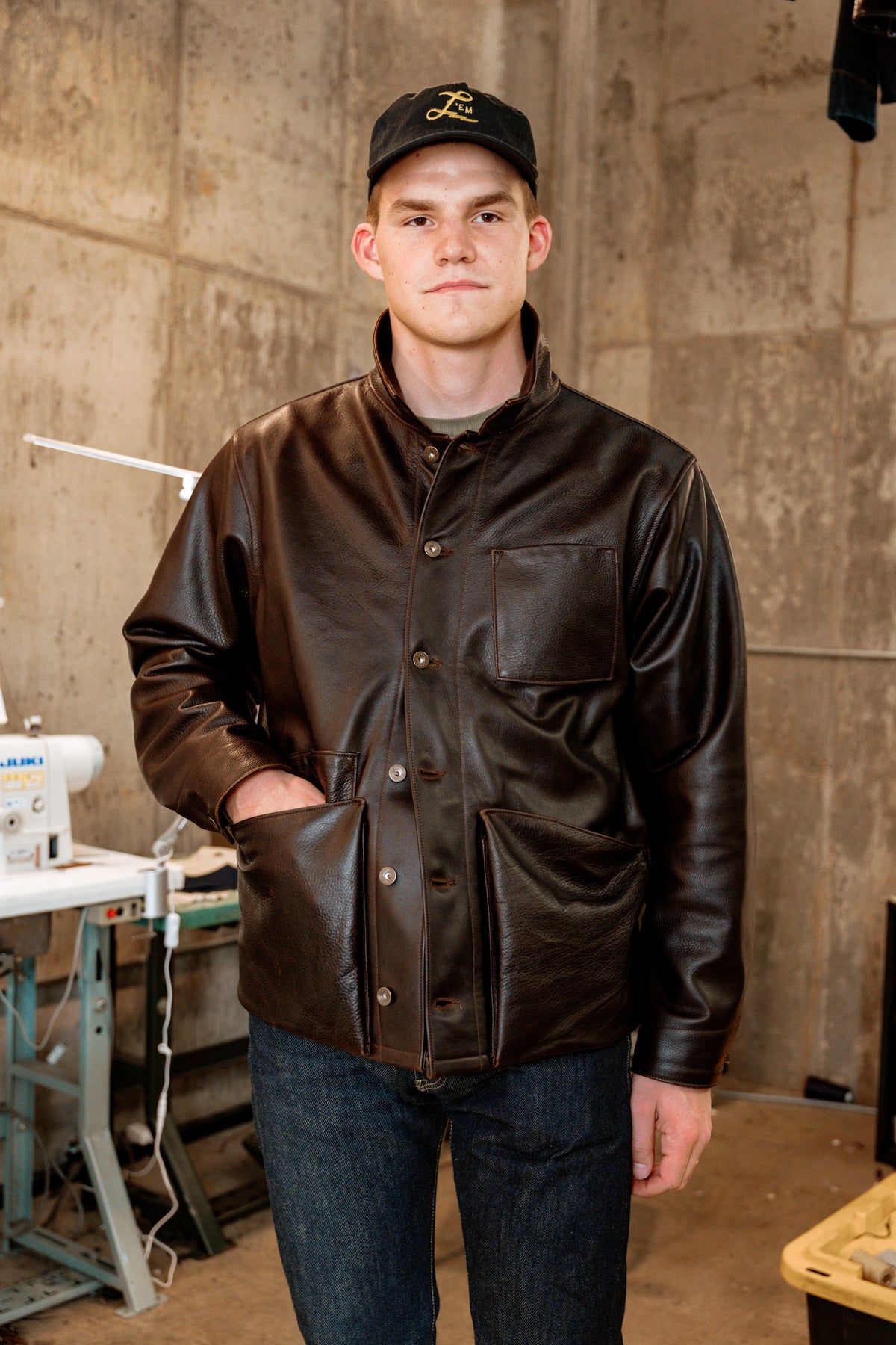 Amos Chore Coat - Espresso Pinnacle Horween Horsehide