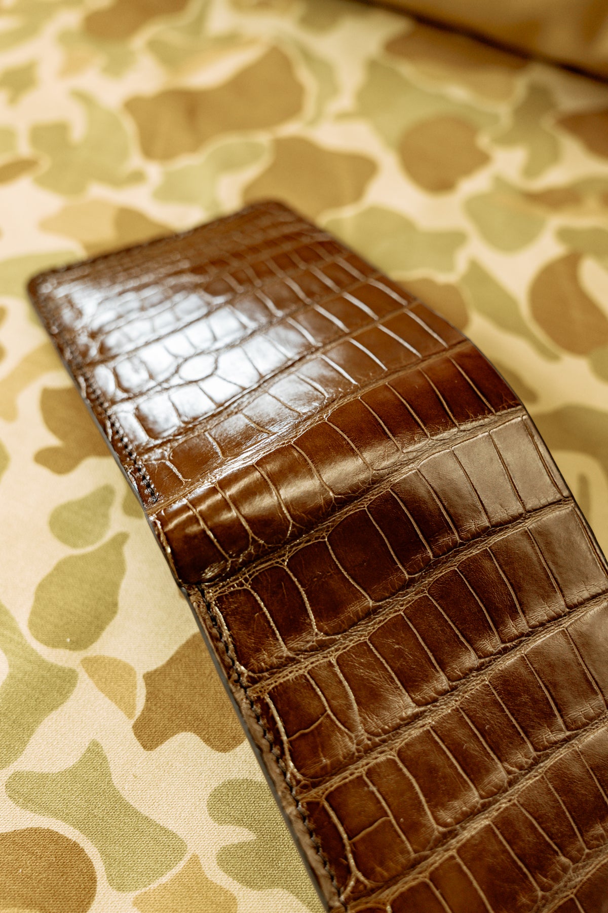 Klein Wallet -Graphite American Alligator / Italian Veg Tan interior - Tail Cut