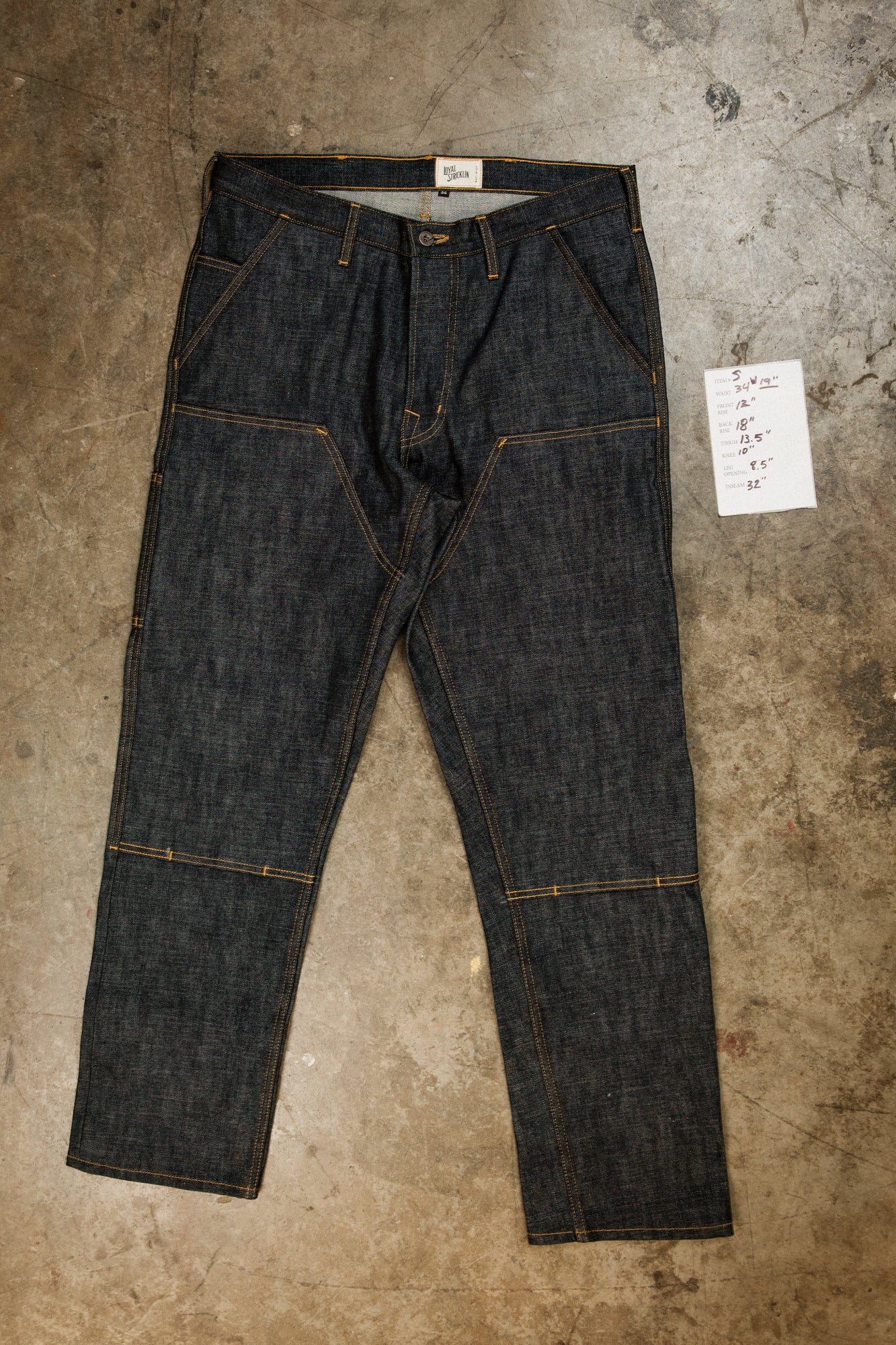 item S - work trouser - 34 x 32 - kuroki 15oz selvedge
