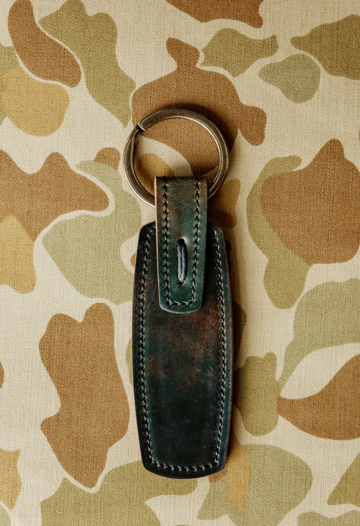 Rover Key Ring - Marbled Black Horween Shell Cordovan