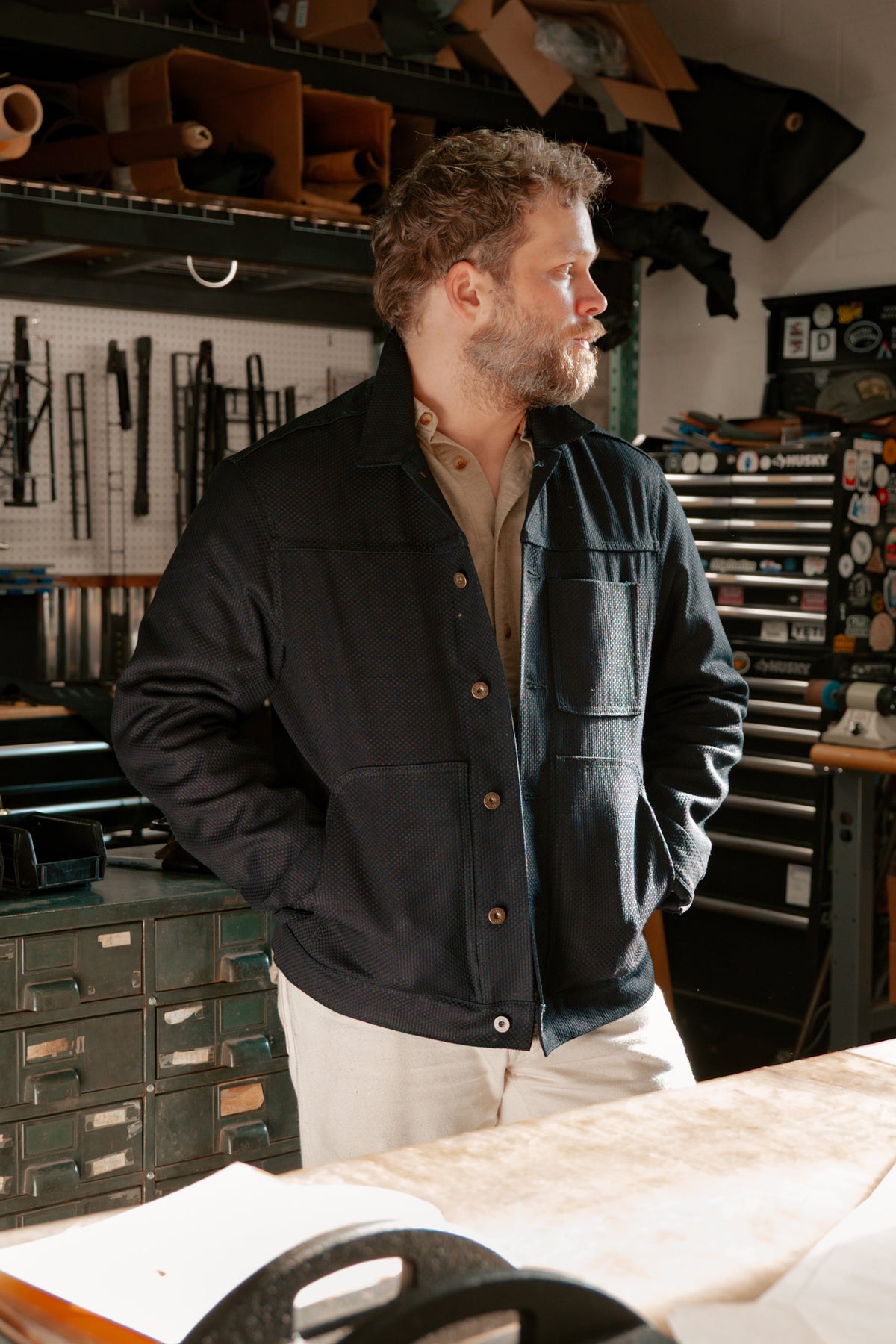 Wayman Jacket - 12oz Indigo Sashiko - Preorder - Ships Early November.