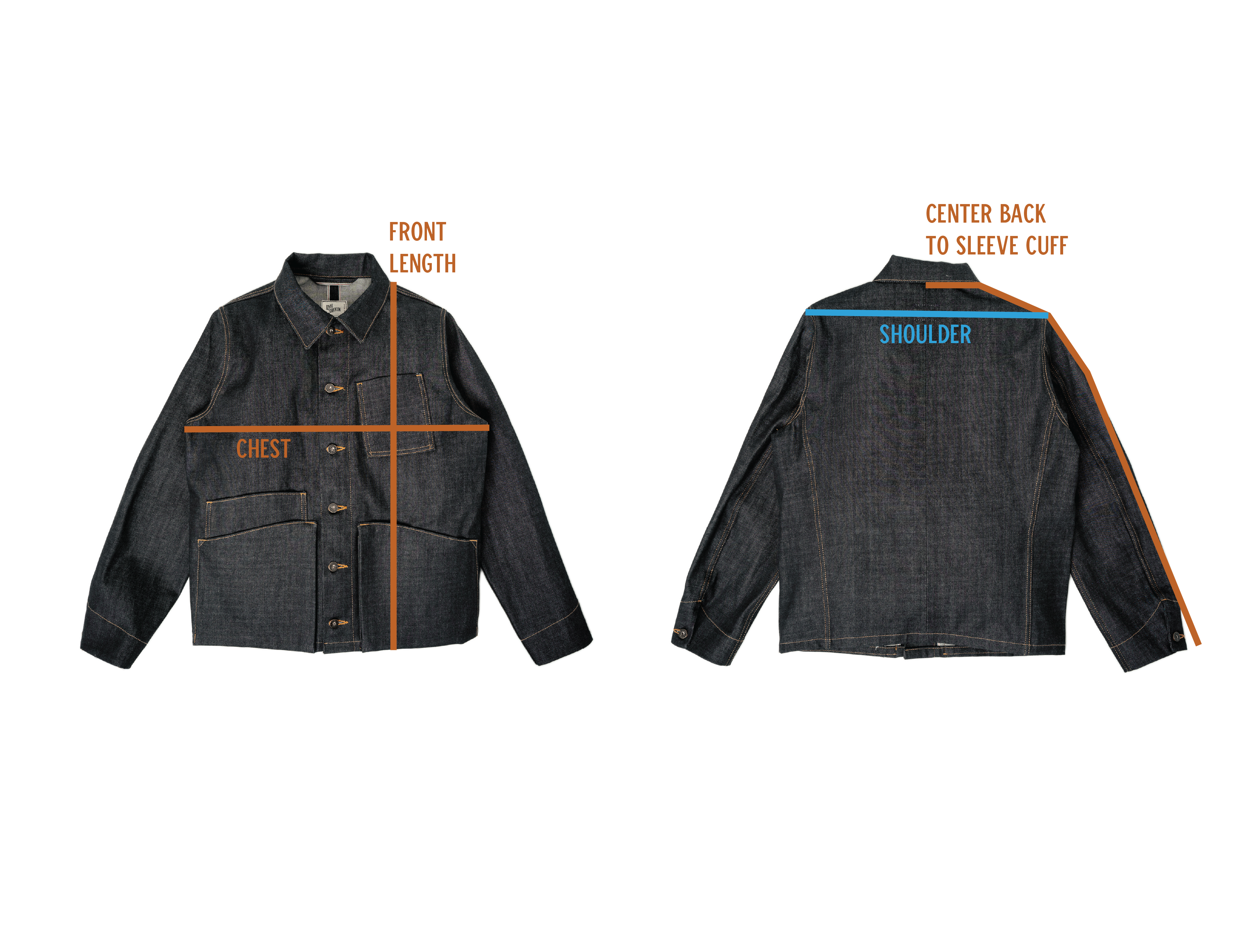 Amos Chore Coat - Indigo/Black - Rigid 14oz American Selvedge Denim