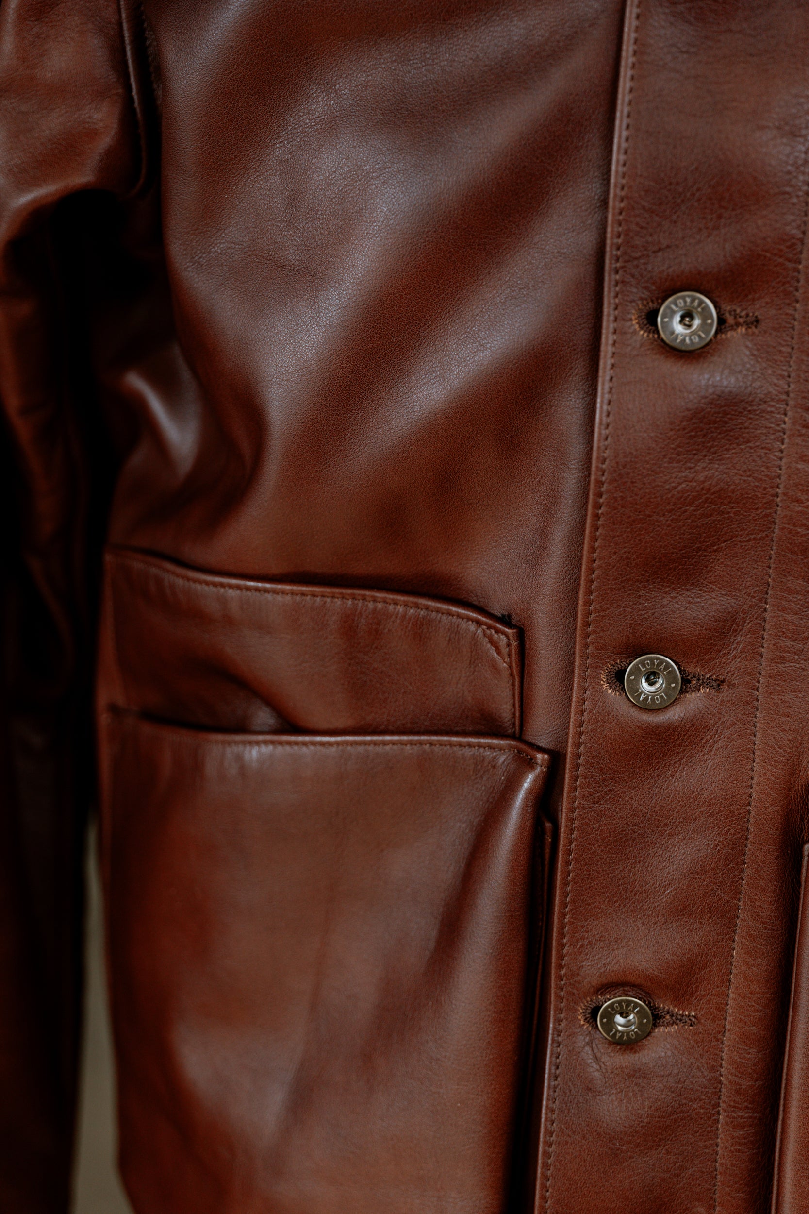 Amos Chore Coat - Brown Italian Calfskin - Large