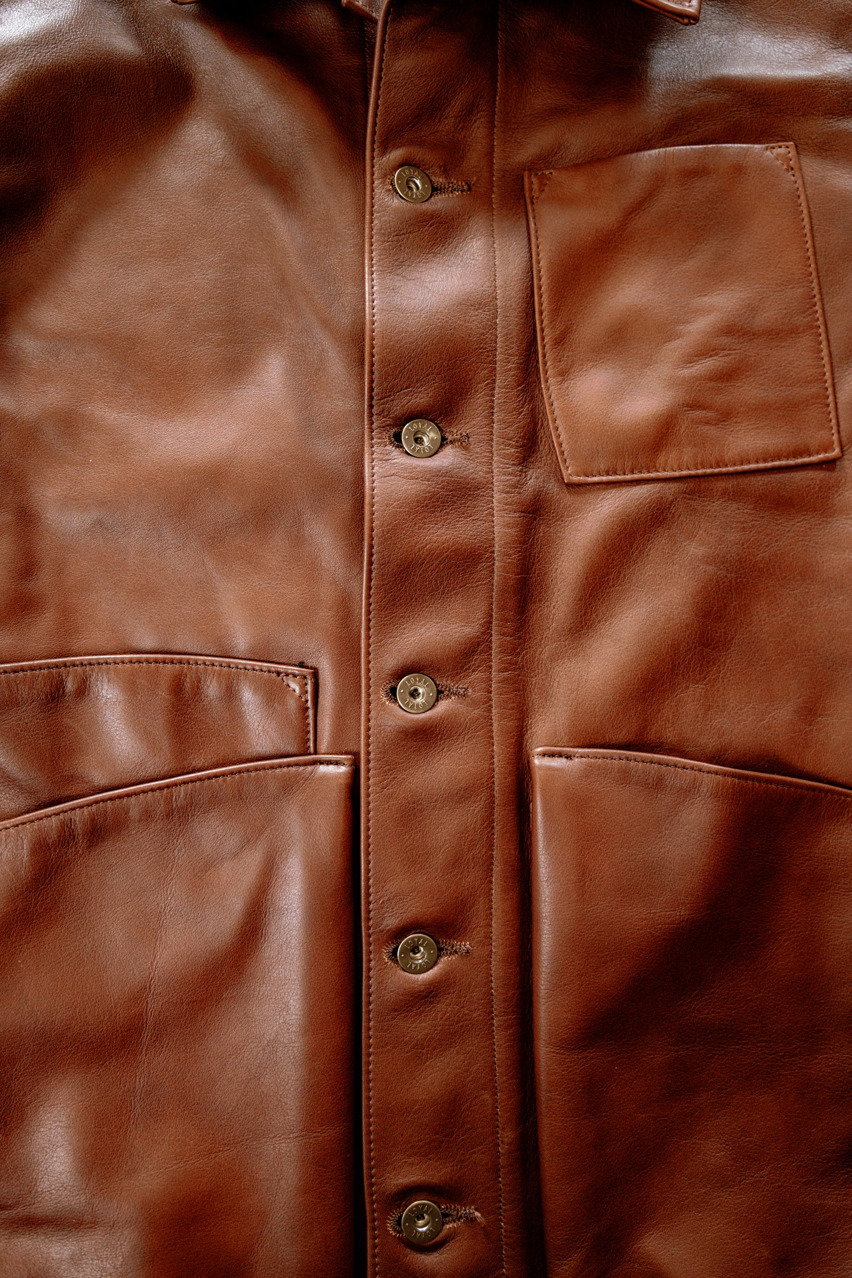 Amos Chore Coat - Brown Italian Calfskin - Large