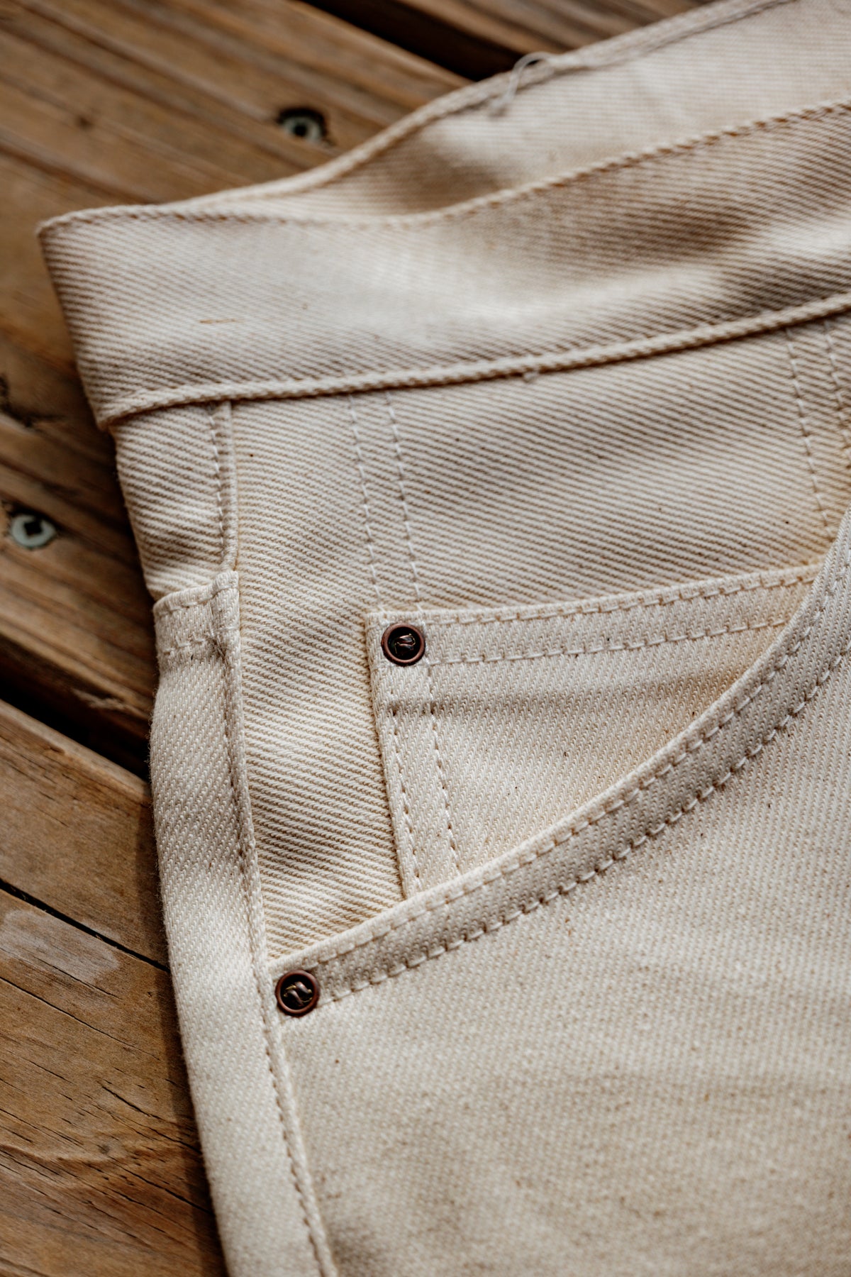 Holden Straight Leg- 11.25oz Ecru Selvedge - Cotton/Tencel